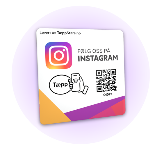 Tæppstars - Instagram-skylt